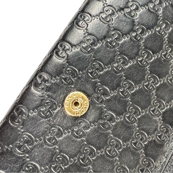 GUCCI Guccissima GG Embossed Leather Continental Wallet in black - Picture 9 of 13